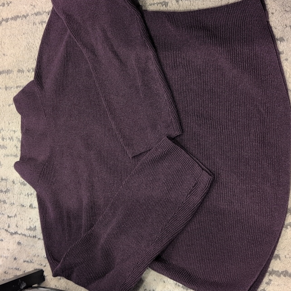 Lululemon Boxy Cotton-Blend Sweater Heathered Vintage Plum - Picture 7 of 9
